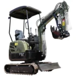 TYPHON TERROR XIII Mini Excavator – 1.3 Ton Trench Digger with Canopy, Hydraulic Thumb Clip, 13.5hp B&S Engine USA